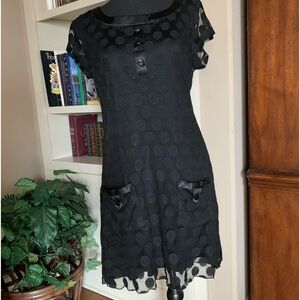 Enforce Studio Bohemian Black Polka Dot Dress‎